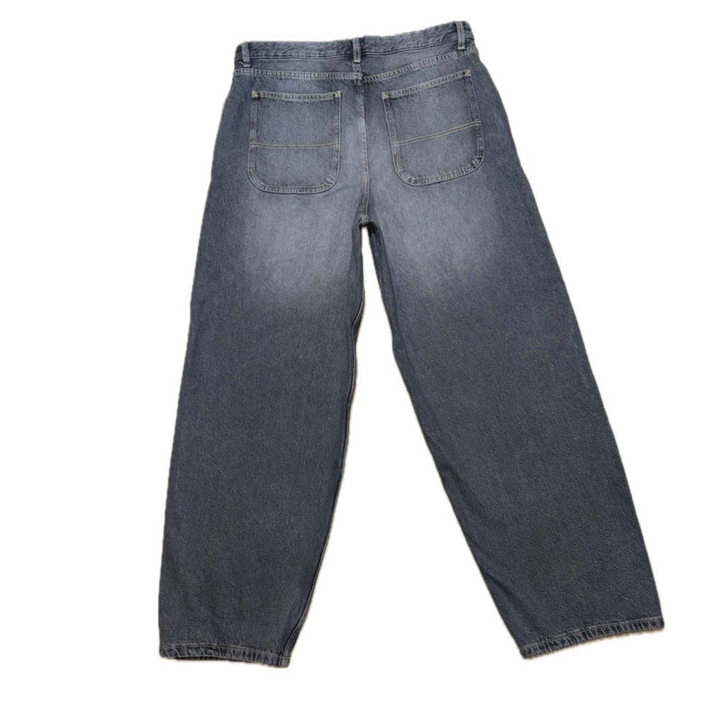 👖🛹 BERSHKA Zara Wide Leg Y2K Streetwear Charcoal Gray Wash Jeans Women’s USA 10 - Picture 3 of 5